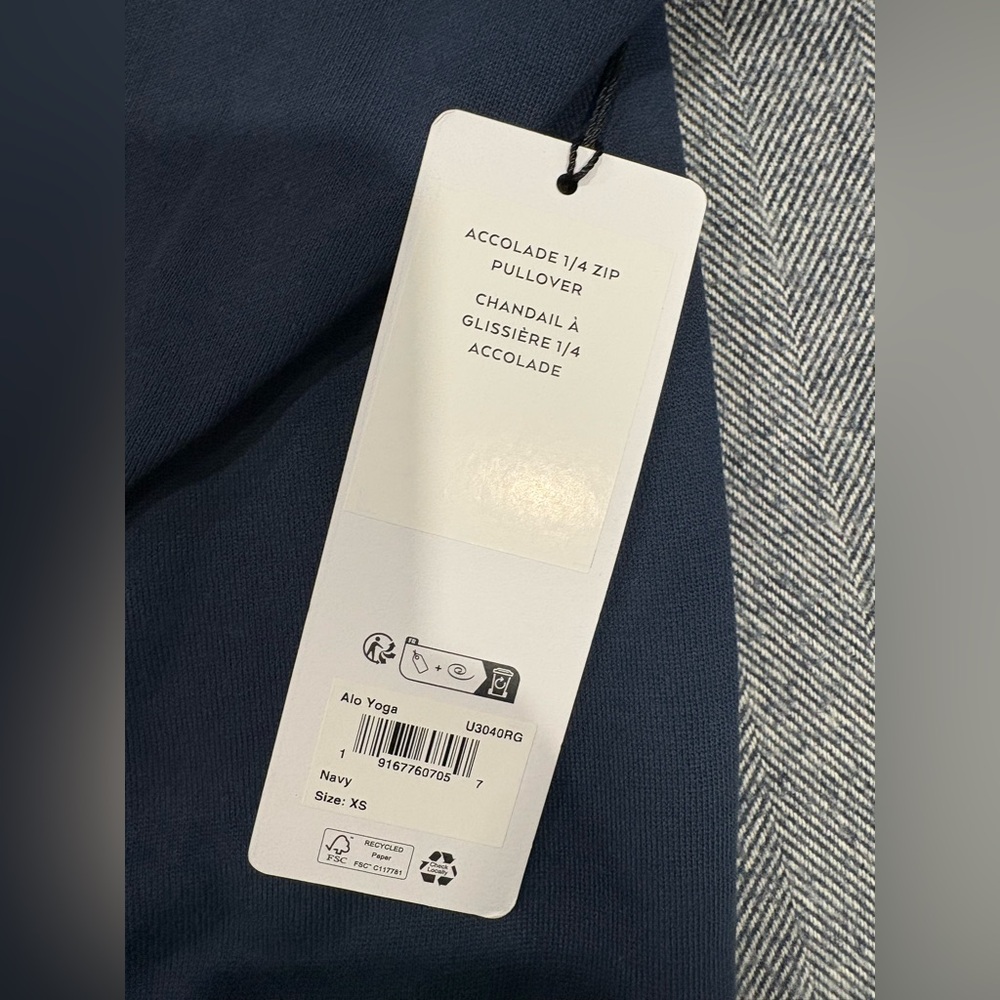 Alo Accolade 1/4 Zip Pullover | size: XS | navy | unisex - Picture 3 of 6